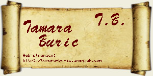 Tamara Burić vizit kartica
